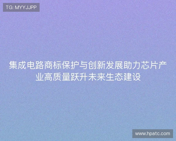 集成电路商标保护与创新发展助力芯片产业高质量跃升未来生态建设
